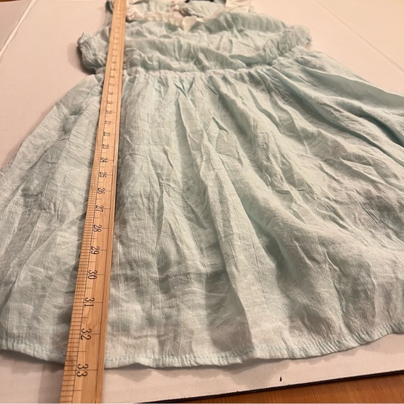 Ark & Co Babydoll Fairy Coquette Dress Chiffon Sheen Cutout Back Mini Sky Blue S - Picture 10 of 11